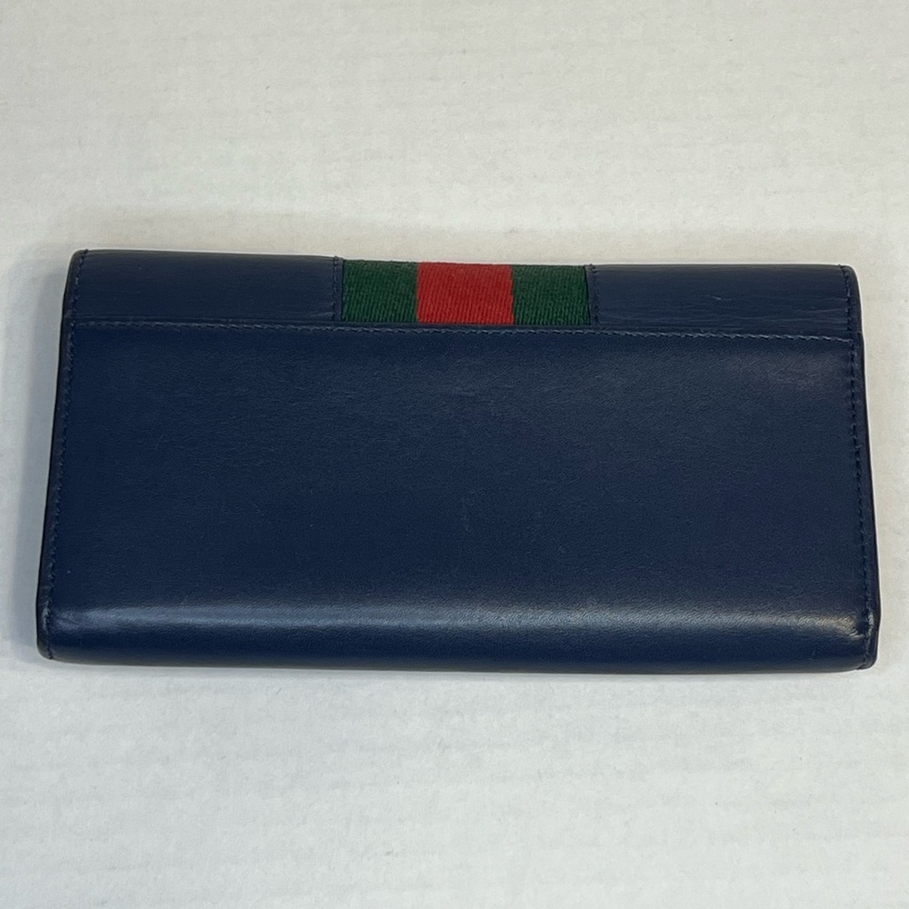 Gucci Sylvie Continental Wallet in blue‎ calfskin leather. - Picture 2 of 14